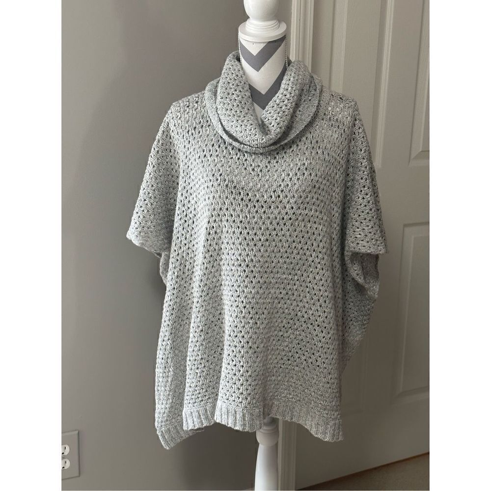 Open weave knit poncho 